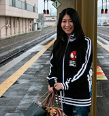 鹿角花輪駅にて